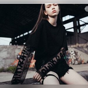 Punk rave letter couples top